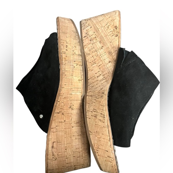 Sam Edelman Ranger Sandal  Black Suede Cork Platform Wedge Slides Women Size 10‎ - Picture 5 of 11